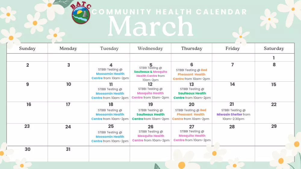 BATC Community Health Calendar - March 2025